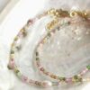 GLOW bracelet, multi-colour tourmaline beads