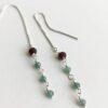 FORGET-ME-NOT silver threader earring, gemstones