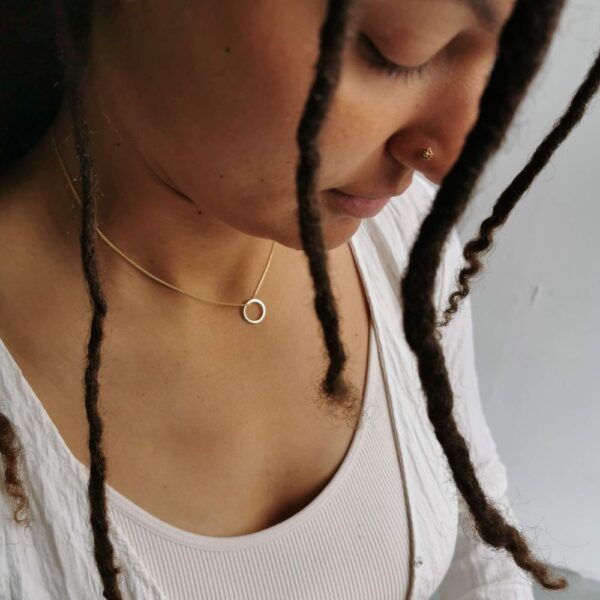 DUET necklace, gold ring on chain