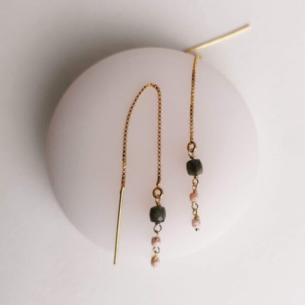 FORGET-ME-NOT gold plated threader earring - Image 2