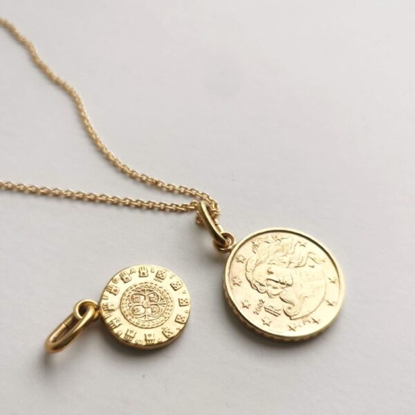 COIN SMALL gold plated brass pendant - Image 3