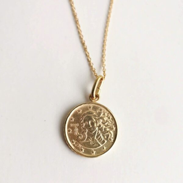 COIN LARGE gold plated brass necklace - Image 2