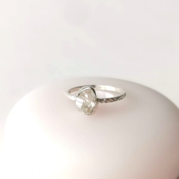 FROZEN LAKE ring, Herkimer Quartz gem - Image 5