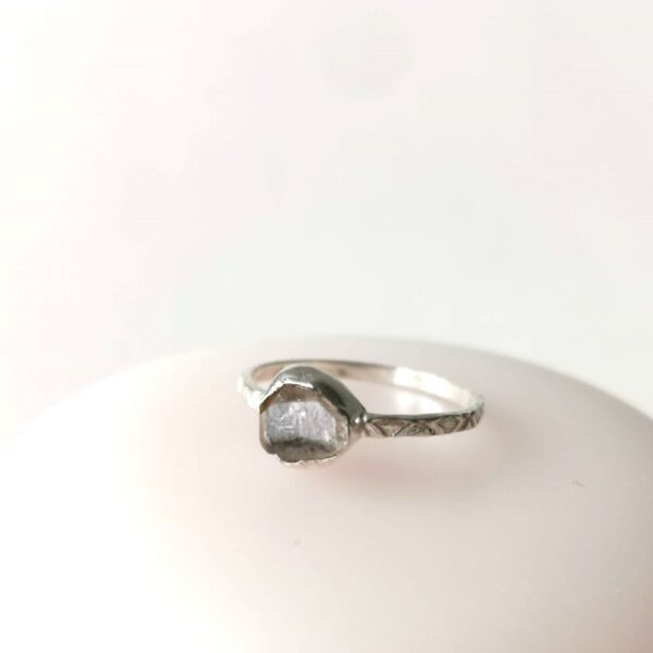 FROZEN LAKE ring, Herkimer Quartz gem - Image 4