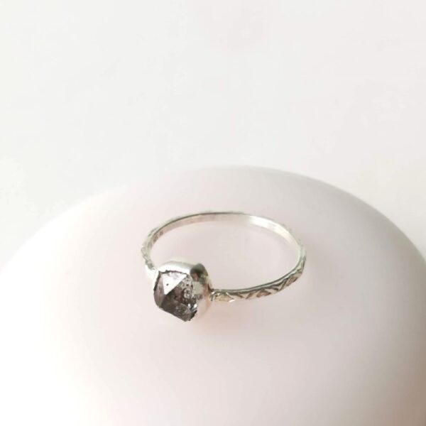 FROZEN LAKE ring, Herkimer Quartz gem - Image 3