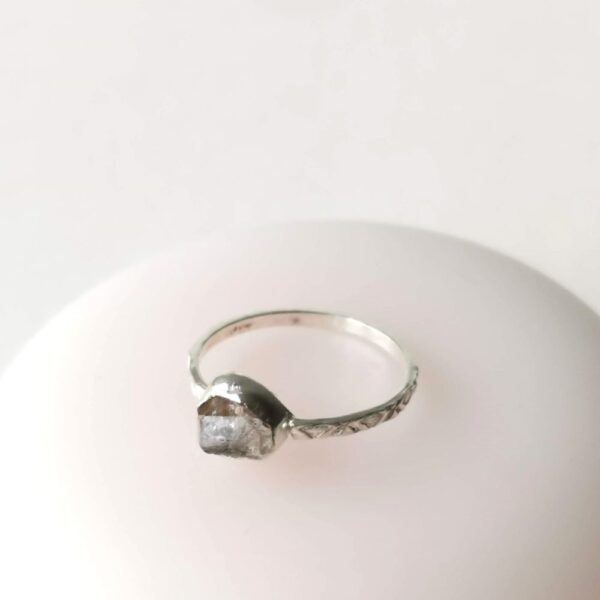 FROZEN LAKE ring, Herkimer Quartz gem - Image 2