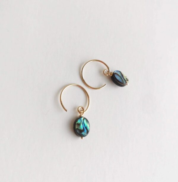 WILDFLOWERS, abalone hoop earrings - Image 2