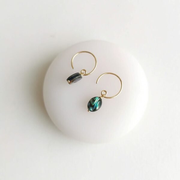 WILDFLOWERS, abalone hoop earrings