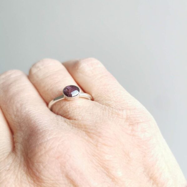RUBY LAKE, silver ring with ruby gem - Image 2