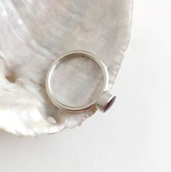 RUBY LAKE, silver ring with ruby gem - Image 3