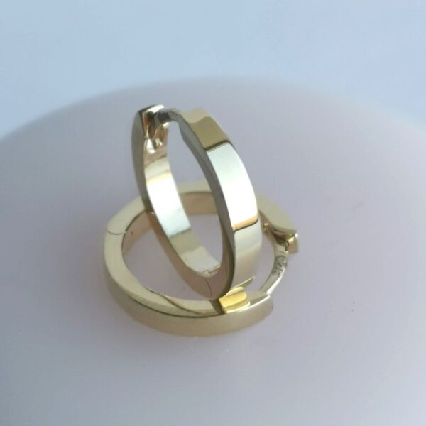 DOUBLE TROUBLE, gold plated hoop earrings - Image 2