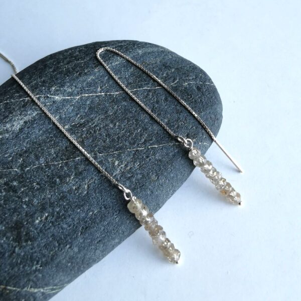 JASMINE, silver threader earrings zircon