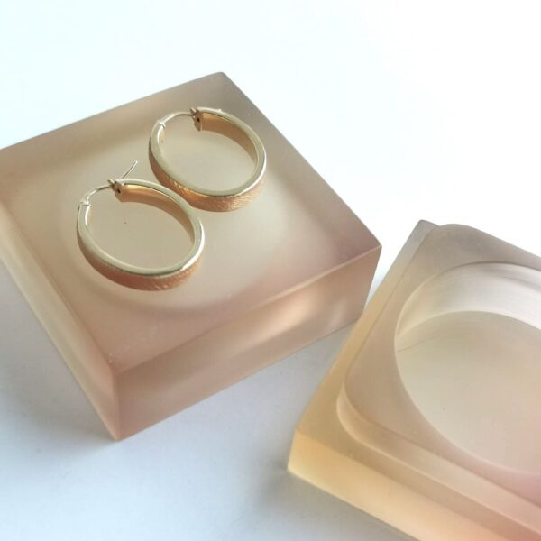 ORCHID, textured hoop earrings