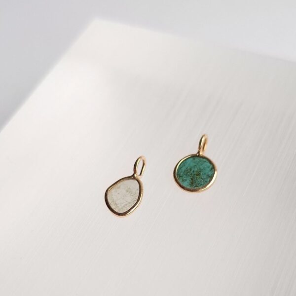 DIAMOND LAKE 18K gold pendant, Diamond slice